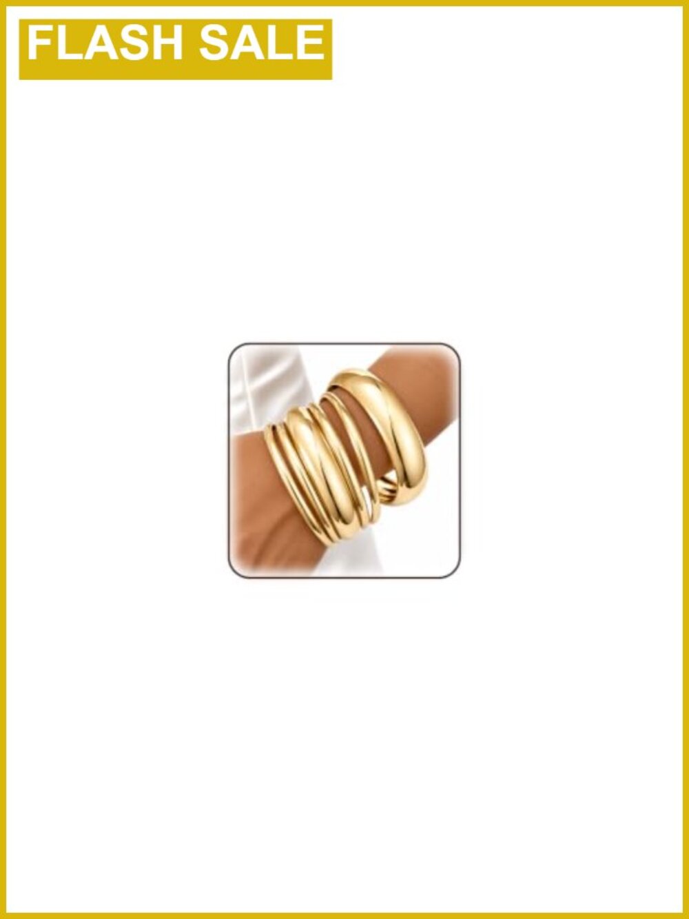 6PC Gold Plated Stackable Bangle Bracelet Set Women Cuff Jewelry